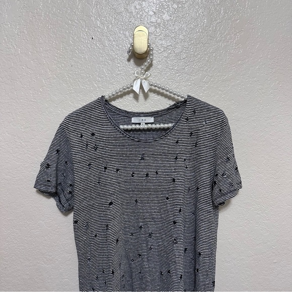 IRO Gabry Striped Distressed T-Shirt Linen size Small - Picture 5 of 12